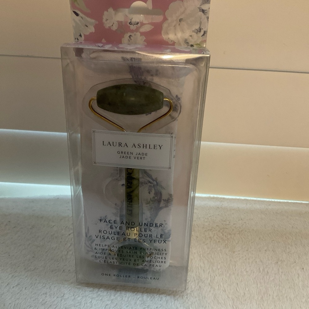 Laura Ashley Green Jade Facial and Eye Roller with Gold-Tone Hardware